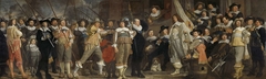 Militiamen of the Company of Captain Roelof Bicker and Lieutenant Jan Michielsz. Blaeuw (Officers and other Marksmen of the VIII District in Amsterdam before the De Haan Brewery at the Corner of the Lastaadje)