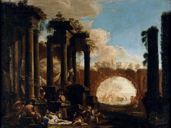 Mythological Figures among Ruins by Alessandro Magnasco