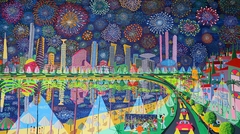 naive artist raphael perez folk painter urban lanscape painting israeli artist cityscape starry naight