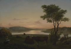 New England Inlet with Self-Portrait by Fitz Henry Lane