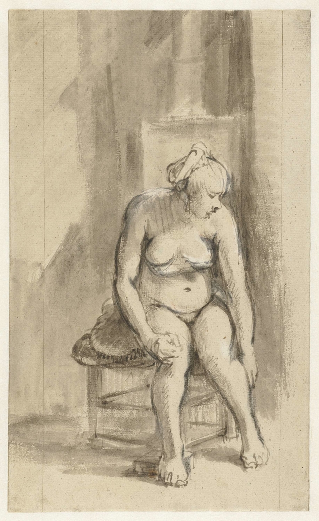 Nude Woman Seated by a Stove