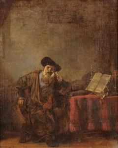 Old Man at Study by Karel van der Pluym