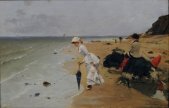 On the beach by Ernest Ange Duez