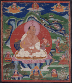 Padma Dorje (1128-88) as a Mahasiddha (Great Adept) and Lamas