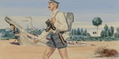 Panel 2, Legend of James Edward Hamilton--Barefoot Mailman (mural study, West Palm Beach, Florida Post Office) by Stevan Dohanos