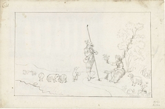 Pastorale scène met herder en herderin by Gesina ter Borch