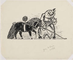 Pierrot dresseert pony met pluim (schets) by Leo Gestel