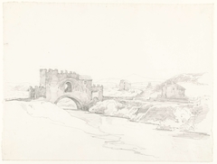 Ponte Nomentano, gezien naar de kant van Tivoli by Hendrik Voogd