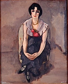 Portrait de femme aux roses rouges by Georges Kars