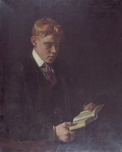 Portrait of a Boy Reading by Denman Ross