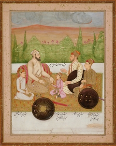 Portrait of Fakir Khan and His Sons by Unknown Artist