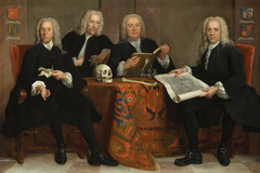 Portrait of four Overlieden of the Sergeon's Guild by Jan Maurits Quinkhard