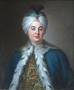 Portrait of the actor Lekain, in a Turkish headdress by Louis-Michel van Loo