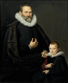 Portret van Hans Martens (1555-1613) en zijn zoon David (1605-1665) by Abraham Vinck