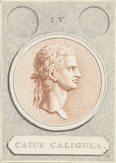 Portretmedaillon van Caligula, Romeins keizer by Jan Caspar Philips