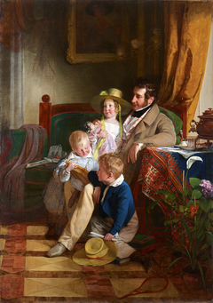 Rudolf von Arthaber und seine Kinder Rudolf, Emilie und Gustav