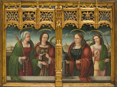 Saints Apollonia, Lucy and Barbara and another Holy Martyr by Andrés de Melgar