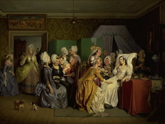 Scene from Ludwig Holberg's The Lying-in Room by Wilhelm Marstrand