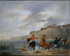 Sea Shore with Rearing Horse by Francis Bourgeois