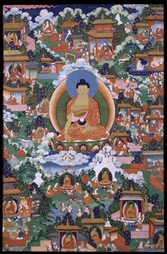 Shakyamuni Buddha with Avadana Legend Scenes by Anonymous