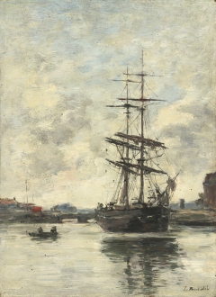 Ship on the Touques by Eugène Boudin