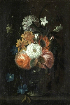 Still Life of Flowers in a Vase on a Ledge by manner of Pieter Casteels