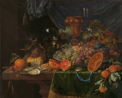 Still life with fruit and oysters