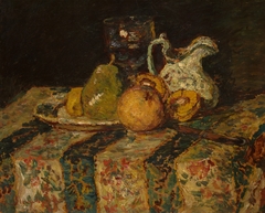 Still Life with Fruit and Wine Jug by Adolphe Joseph Thomas Monticelli
