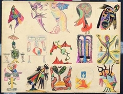 Study of Figures (collaboration with Wifredo Lam and  Jacqueline Lamba)