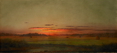 Sunset, Haywagon in the Distance by Martin Johnson Heade