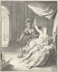 Tarquinius bedreigt Lucretia by Willem van Mieris
