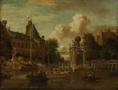The arrival of the Russian embassy in Amsterdam, 29 August 1697 by Abraham Storck