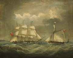The barque Iris at sea by Thomas Buttersworth