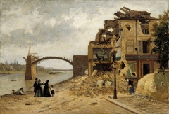 The Bridge at Asnières after the Siege of Paris in 1871 by Adolf von Becker