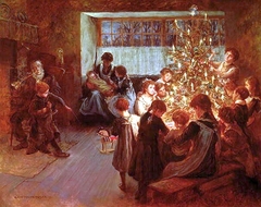 The Christmas tree by Albert Chevallier Tayler