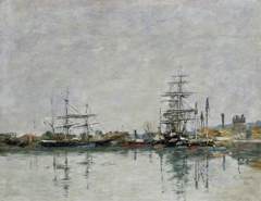 The dock at Le Havre by Eugène Louis Boudin