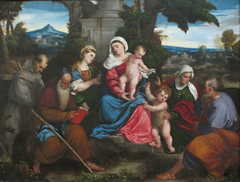 The Holy Family with Sts. Francis, Anthony, Magdalene, John the Baptist and Elizabeth