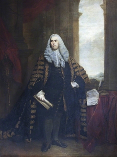 The Hon. Sir John Cust, 3rd Bt of Pinchbeck and 6th Bt of Humby (1718-1770) in Speaker's Robes by Joshua Reynolds
