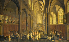 The interior of the Dominican church in Antwerp by Pieter Neefs the Elder