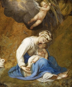 The Madonna and Child with White Rabbit (La zingarella) (after Correggio) by Anonymous