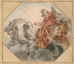 The prophet Elijah is carried up into heaven in a chariot with horses of fire in a whirlwind; his cloak falls to the ground and is picked up by Elisha (2 Kings 2:11-13) by Peter Paul Rubens