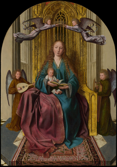 The Virgin and Child Enthroned, with Four Angels by Quentin Matsys