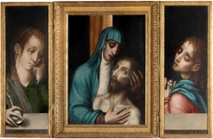 Triptych of the Pietà, St John and St Mary Magdalene by Luis de Morales