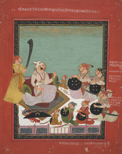 Umed Singh of Bundi with his Son by Anonymous