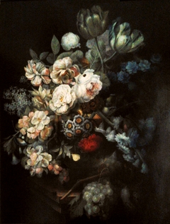 Still Life with Flowers and Fruit by Johann Knapp