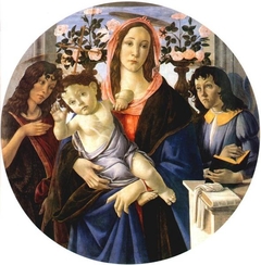 Madonna and Child with St. John the Baptist and an angel by Sandro Botticelli