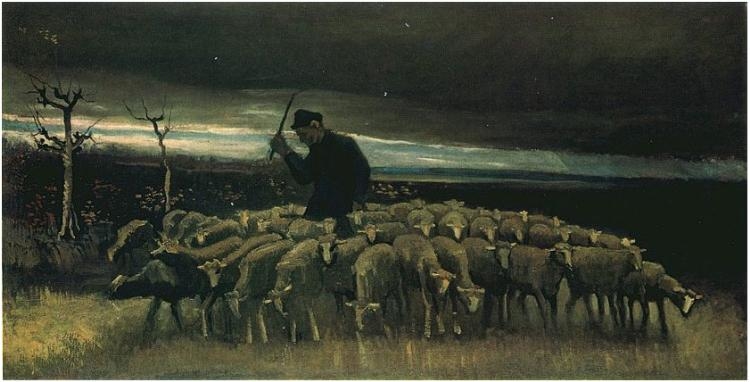 Shepherd with a Flock of Sheep