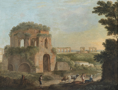 View of the Temple of Minerva Medica and an Aqueduct by Paolo Anesi