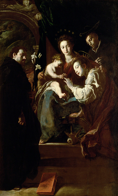 Virgin and Child with Mystical Betrothal of St. Catherine with Saints Dominic and Peter by Domenico Fetti