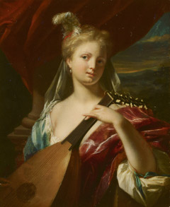 Woman Playing a Lute by Philip van Dijk